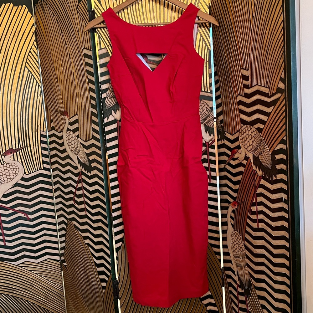 NWT Bettie Page by Tatyana Wiggle Red Sheath Dress XS Vintage 50s Style